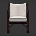 Comfortable Modern Leisure Chair With Wooden Frame White Cushioned Seat And Armrests