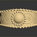 Elegant Gold Ring With Scalloped Edge Round Decor Beads And Intricate Patterns 3d model