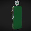 Vintage Green And White Gas Pump With DINO Logo And Dinosaur Graphic