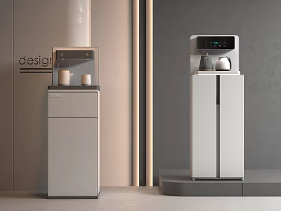Modern Design Daily Electrical Appliances Floor Standing White Gray with Water Dispenser and Kettle 3d model