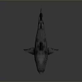 Realistic 3D Model of Grey Shark with Sharp Fins and Sleek Body
