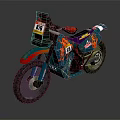 Vibrant Off Road Motorcycle With Colorful Graphics Racing Numbers And Knobby Tires