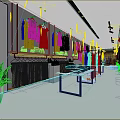 Elegant Clothing Store Interior With Fashion Display Racks Dresses Mannequins And Decorative Plants