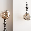 Modern Floor Lamp And Wall Lamp Combination With Glass Shades Metal Balls Interior