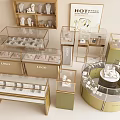 Luxury Modern Jewelry Store Interior With Glass Display Cases And Gold Accent Round Showcase