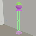 Modern Minimalist Floor Lamp With Spherical White Shade And Metal Geometric Stand