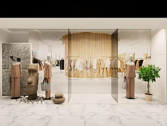 Women's clothing brand window stone giant 3d model