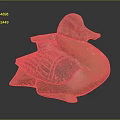Traditional Orange Duck Shaped Decorative Furniture Accent With Black Red Patterns