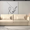Modern Silent Double Sofa Kelsey Cloud Sofa Tofu Block Sofa Living Room Sofa 3d model