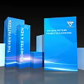 Blue Cubes With New Pattern Text Promote A New Era Concept Design 3d model