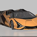 Orange and Black Convertible Sports Car with Modern Sleek Body and Unique Front Fascia