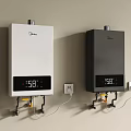 Midea White And Black Wall Mounted Water Heaters With Digital Temperature