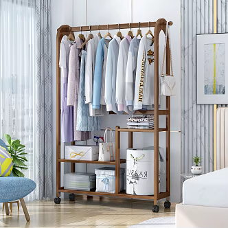 Modern Clothes Hanger Bedroom Clothes Coat Rack 3d model