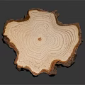 Natural Edge Wooden Dining Table With Tree Stump Slice Top And Black Metal Stand
