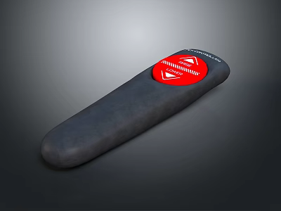 Professional Black Rubber Tool Handle With Ergonomic Design And Red Circular Logo 3d model