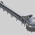 Efficient Industrial Conveyor System with Long Belt and Circular Tank for Material Handling