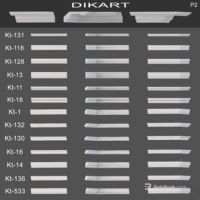 Various Labeled Component Models Arranged in Rows on Gray Background 3d model 