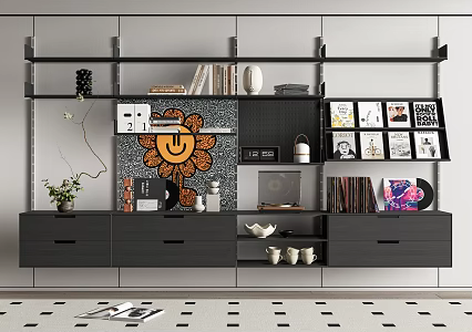 Modern Track Bookshelf Storage Rack Laminated Board Rack Bookcase Storage Rack Decorative Rack Book Accessories Ornaments 3d model