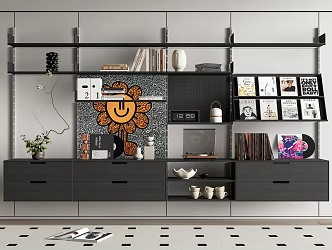 Modern Track Bookshelf Storage Rack Laminated Board Rack Bookcase Storage Rack Decorative Rack Book Accessories Ornaments 3d model