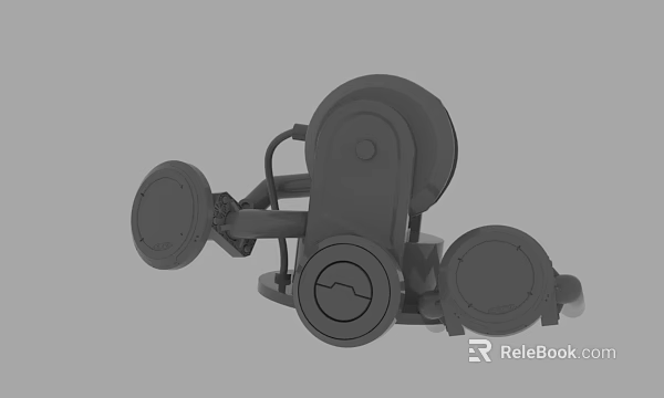 3D Model of Mechanical Device With Circular Components And Connecting Arms 3d model 