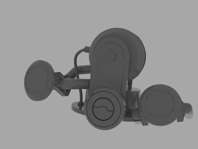 3D Model of Mechanical Device With Circular Components And Connecting Arms 3d model