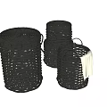 Black Wicker Storage Baskets with Towel in Various Sizes for Home Use