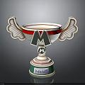 Decorative Winged Trophy With M Logo And Green White Base 2016 2024 3d model