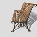 Wooden Outdoor Bench with Slatted Seat Backrest and Metal Legs for Garden Patio Use