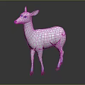 White Deer With Blue Ears And Hooves Featuring White Spots In 3D Render Design
