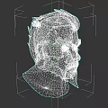 3D Rendered Game Character Head With Horns And Tribal Facial Markings