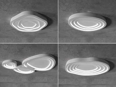 Modern Round Multi layer Simple Design LED Ceiling Light With Soft Indoor Lighting 3d model