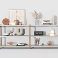Modern display rack cream display cabinet decorative rack antique rack 3d model