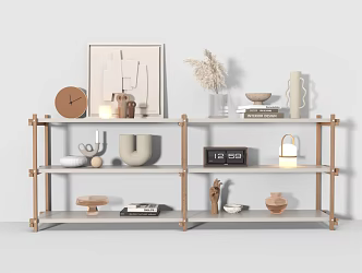 Modern display rack cream display cabinet decorative rack antique rack 3d model