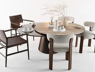 Dining table dining chair dining room carpet 3d model