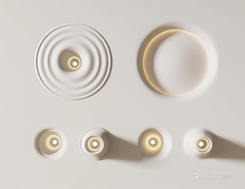 Minimalist Modern Wall Lamps With Various Circular Styles And Soft Warm Glow 3d model 