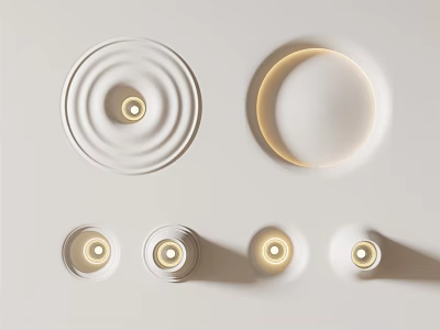 Minimalist Modern Wall Lamps With Various Circular Styles And Soft Warm Glow 3d model