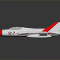Scale Model J 7 Aircraft With Silver Body And Red Details For Space Aerospace Enthusiasts