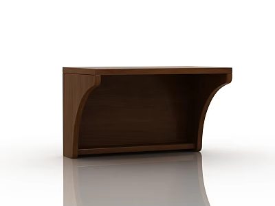 Modern Brown Wooden Wall Mounted Curved Design Cabinet For Home Decor 3d model