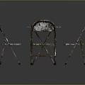 Vintage Style Folding Table And Chairs Set With Distressed Metal Finish