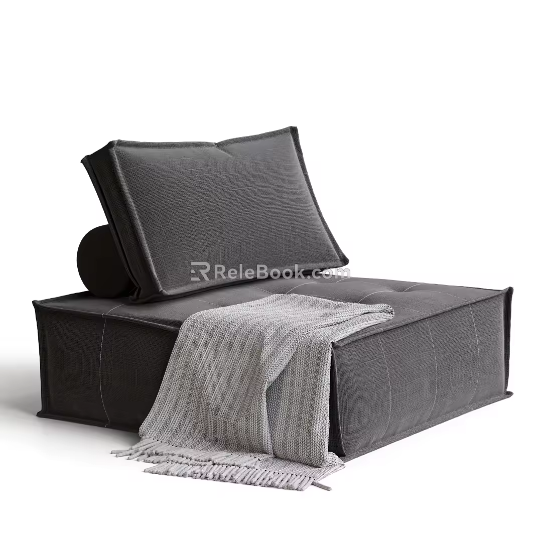 Modern single person sofa leisure sofa tofu block sofa module sofa 3d model
