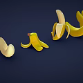 Fresh Bananas in Various Stages of Peeled and Unpeeled Arranged on Dark Background