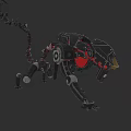 Mechanical Creature With Black Red Design Robotic Limbs And Tail Structure