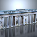 Classical Entrance Gate With Grand Columns Ornate Carvings And Top Railing Architectural Design