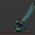 3D Mosquito Character With Colorful Body Transparent Wings Red Eyes On Red Circular Base Droplets
