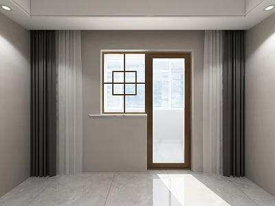 Door with window 3d model