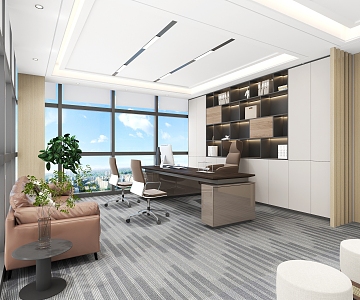 Modern Office Manager Room 3d model