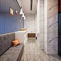 Modern Fitness Gym Interior With Dumbbells Treadmills Wooden Walls And TV
