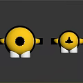 Two Cute Yellow Minions Toy Characters Wearing Blue Overalls And Goggles