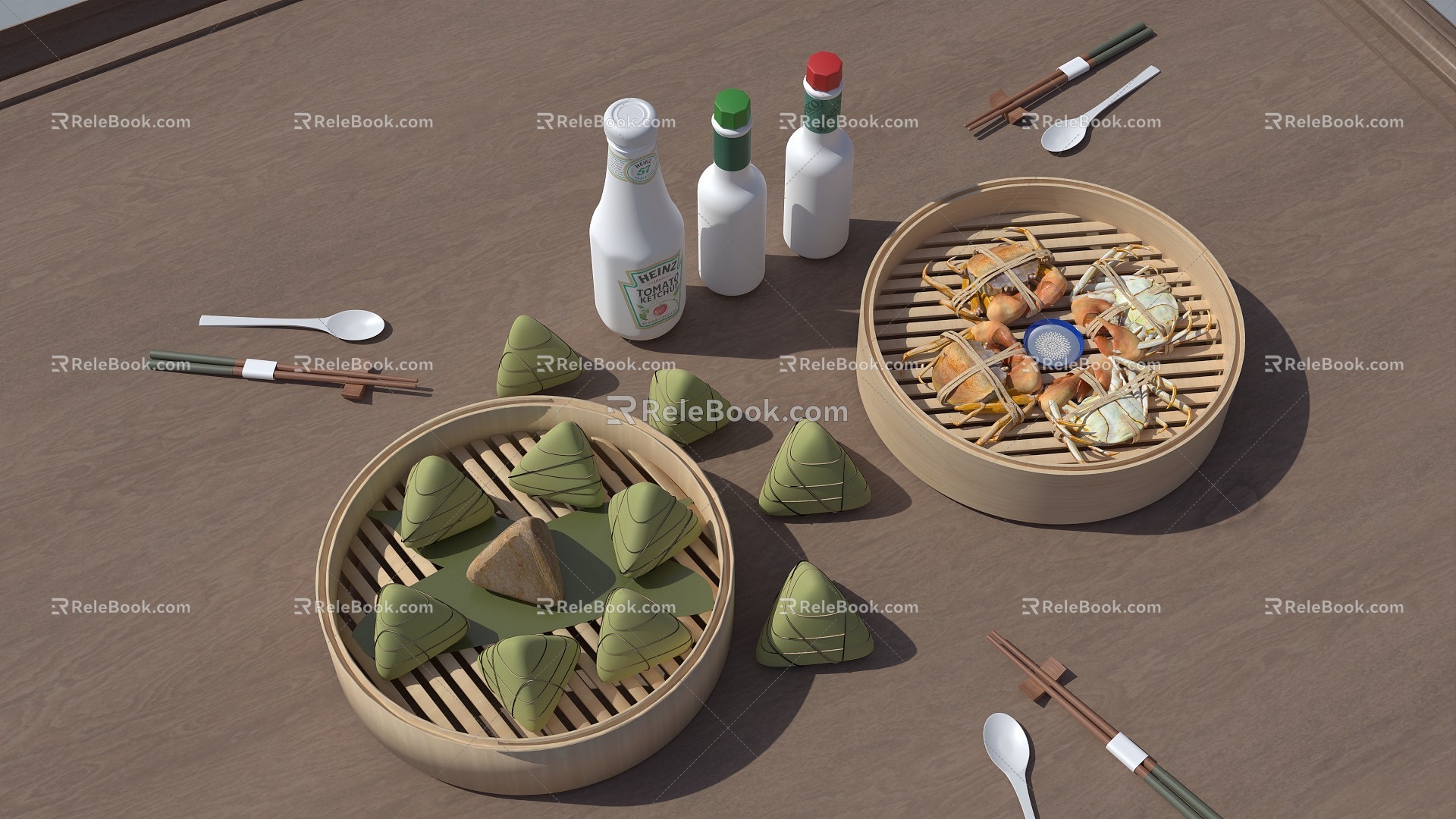 Modern Food Dragon Boat Festival Zongzi Hairy Crab 3d model