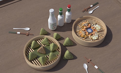 Modern Food Dragon Boat Festival Zongzi Hairy Crab 3d model